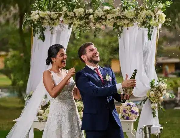 Decameron all inclusive weddings resort celebration Decameron all inclusive weddings with outdoor ceremony, floral arch and resort celebration